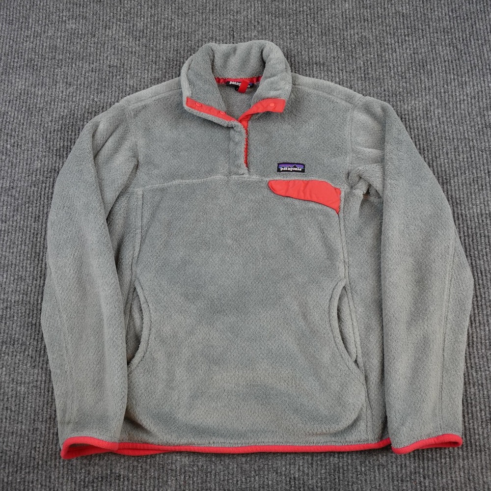 Patagonia Re Tool Snap-T Fleece Jacket Womens Large Gray Pullover Polartec 25442